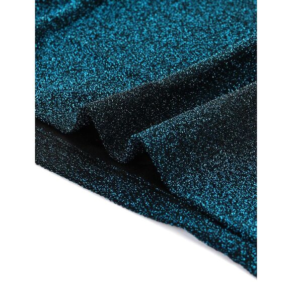 Women's Plus Size Party Glitter Bodycon Cocktail Sequin Midi Dress Blue - Picture 6 of 6